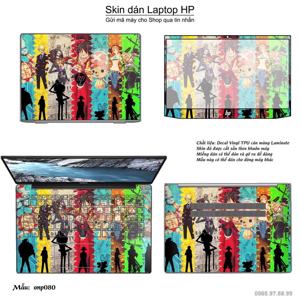 Skin dán Laptop HP in hình One Piece nhiều mẫu 6 (inbox mã máy cho Shop)