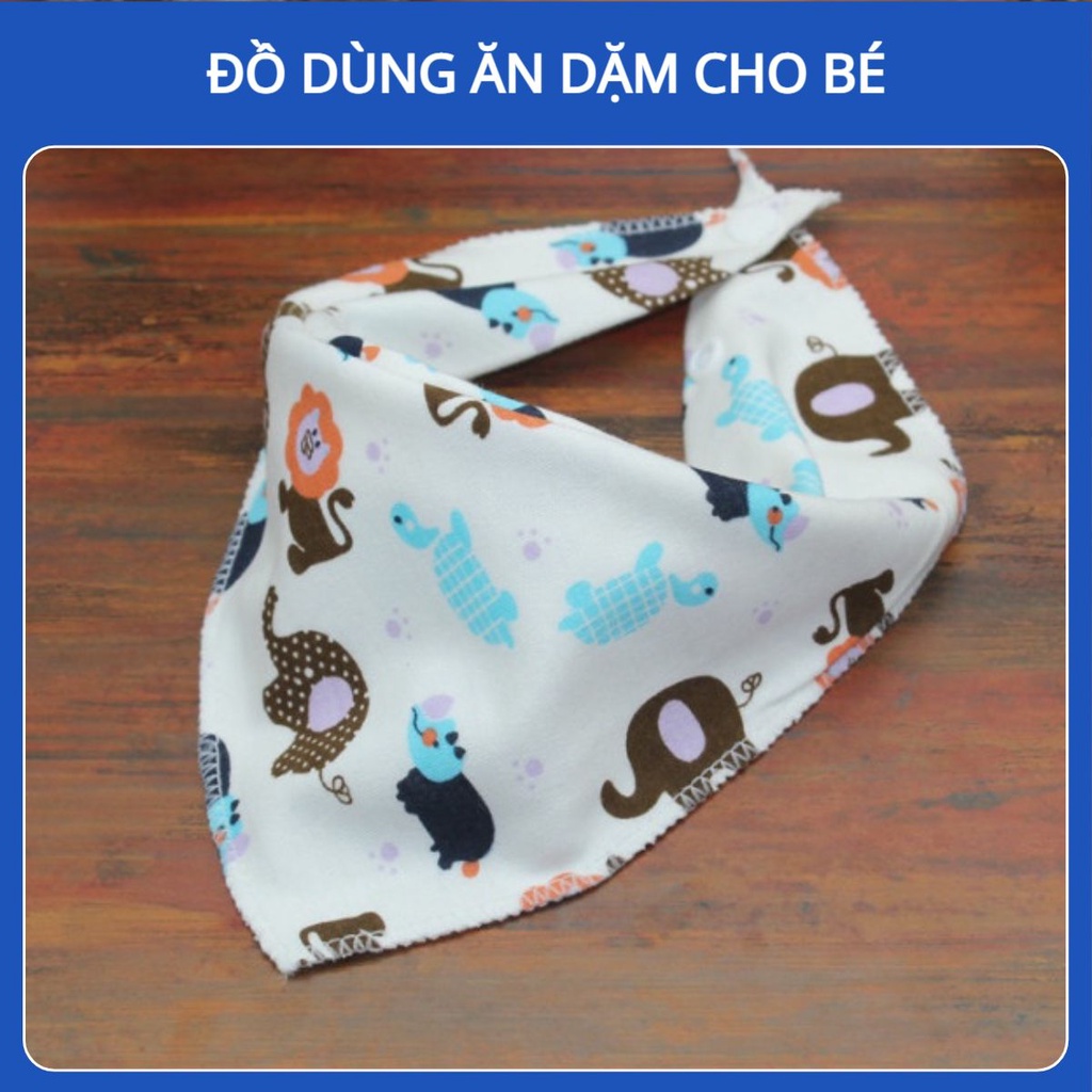 Khăn / Yếm Tam Giác Cho Bé Có Cúc Bấm 2 Lớp Nhiều Chủ Đề Dễ Thương Dầy Bền Ch Trẻ Em Từ 0 Tới 4 Tuổi Tập Ăn Dặm An Toàn