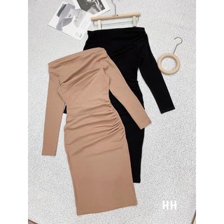 VÁY LỆCH VAI ĐEN/NÂU