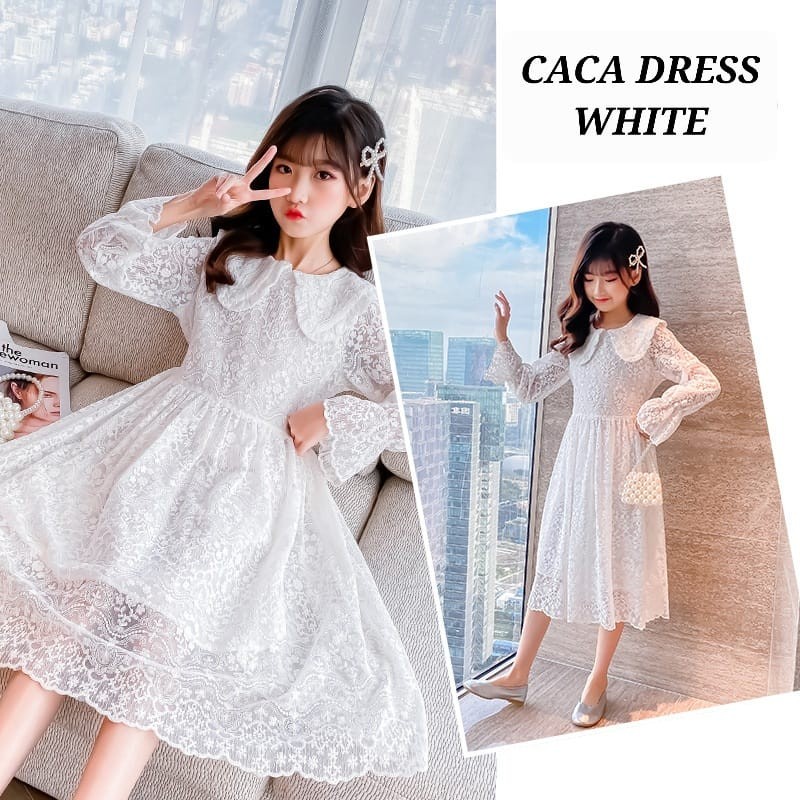 Đầm MIDI Màu Trắng Phong Cách Tokyoberry CACA Dành Cho Bé Gái Tuổi Teen KOMUNI