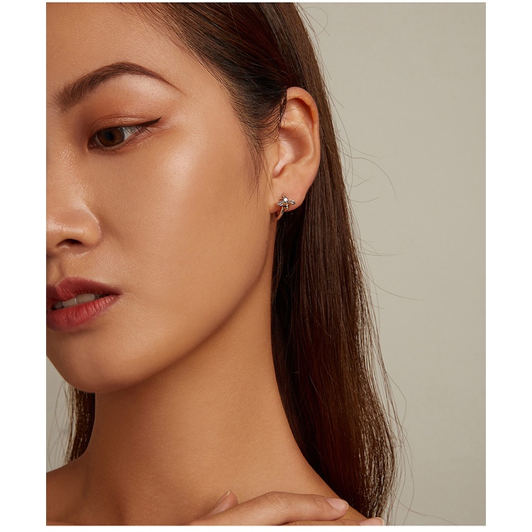 Đôi khuyên tai BAMOER SCE1337 tạo hình con ong mini thời trang phục hợp cho các dịp