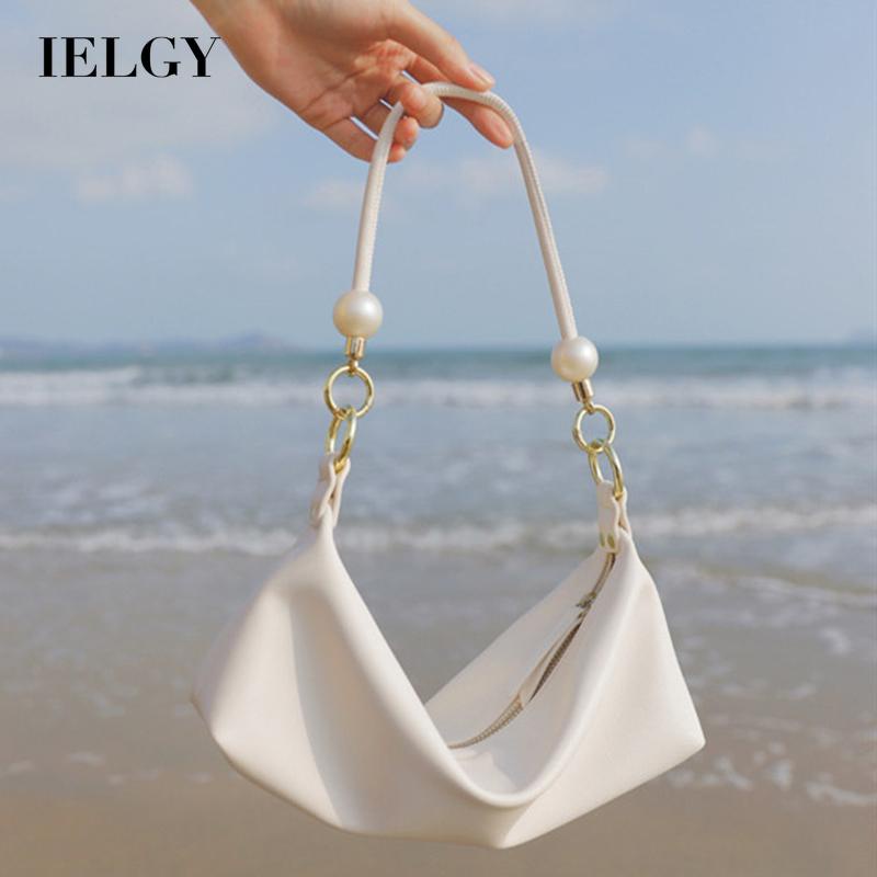 Túi đeo vai/xách tay kích thước lớn phối ngọc trai thời trang cho nữ IELGY