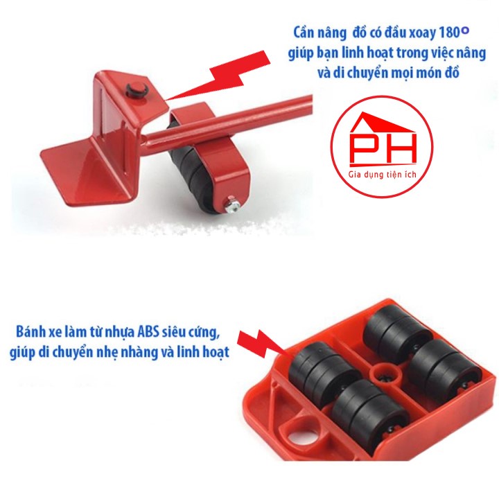 Dụng cụ nâng và hỗ trợ di chuyển đồ đạc thông minh di dời thiết bị văn phòng tiện lợi an toàn - Gia dụng Phước Hòa