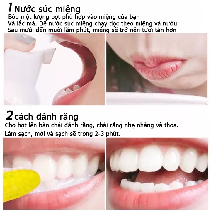 BAIMISS Bọt Tẩy Trắng Răng  Làm Sạch Răng Khử Mùi Hôi Miệng Mousse  Teeth Whitening Clean Teeth 60ml