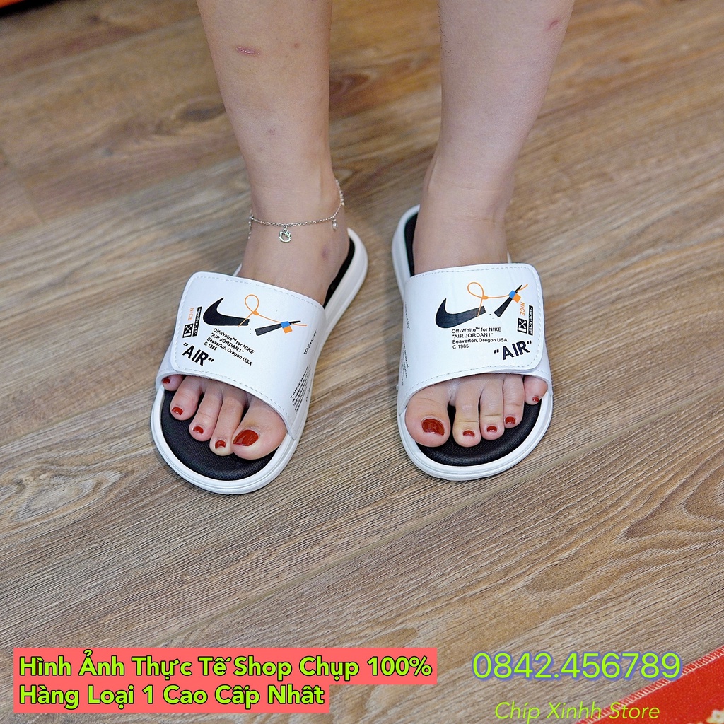 Dép Đôi Nam Nữ Quai Ngang Dán AJ "Hình Chiếc N.i.Ke Gãy" Siêu Đẹp Loại1 Cao Cấp 2022 - Dép Couple Unisex,Dép Cute