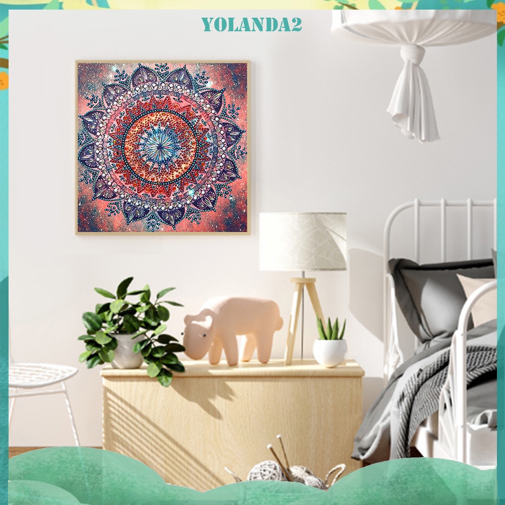 Bộ tranh đính đá 5D họa tiết hoa văn Mandala độc đáo DIY dùng trang trí nhà cửa