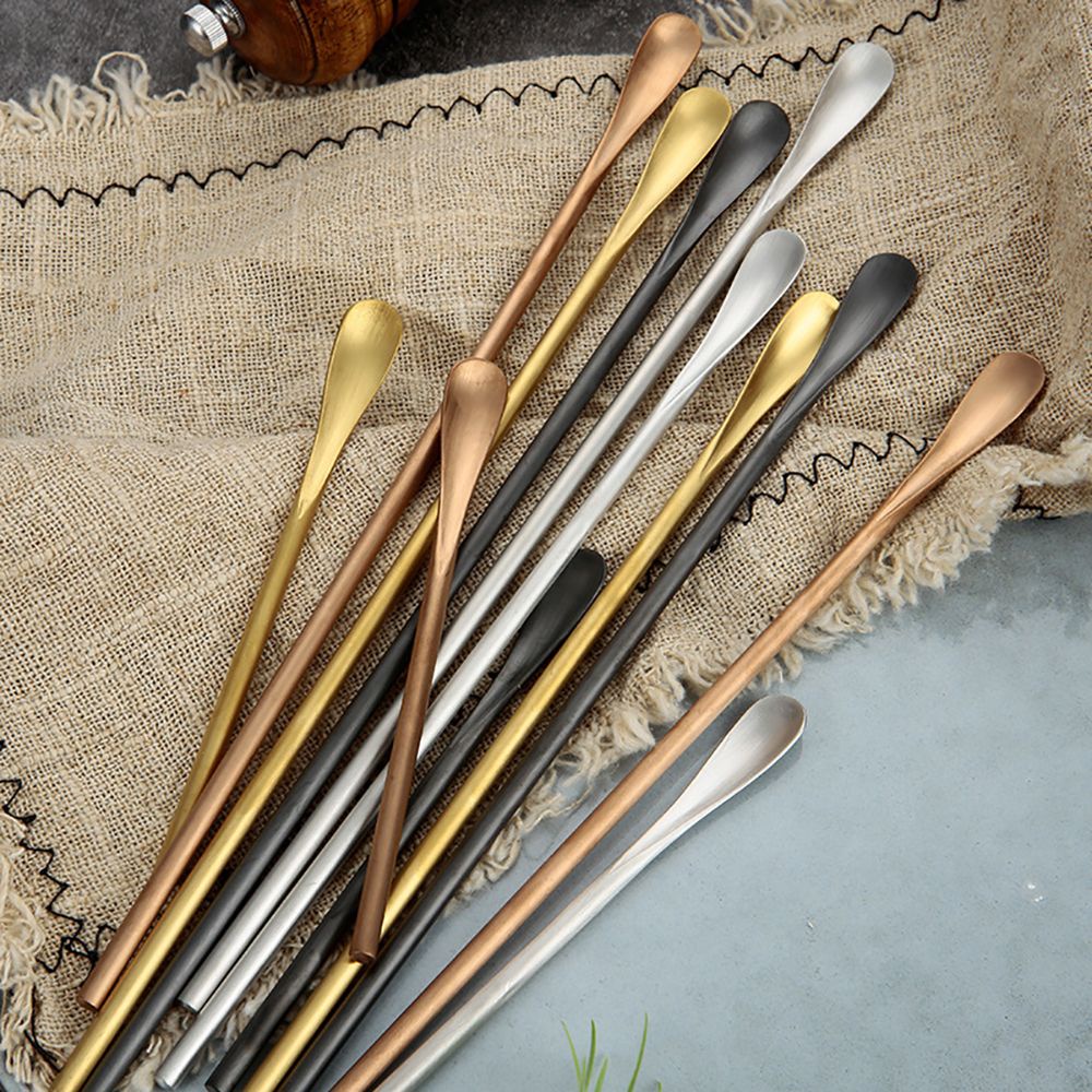 Muỗng khuấy cà phê bằng thép không gỉ tay cầm dài thời trang