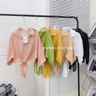 Áo sơ mi buộc vạt đi biển
