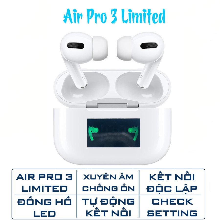 Tai nghe không dây TWS Air Pro 3 Limited Edition - chống ồn- Hiển thị đồng hồ LED