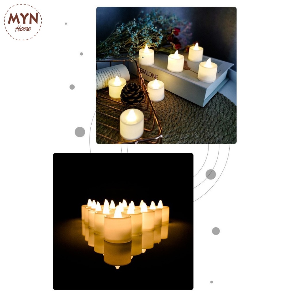 Nến điện tử LED mini decor, trang trí nhà cửa, giáng sinh MYN Home (có kèm sẵn pin)