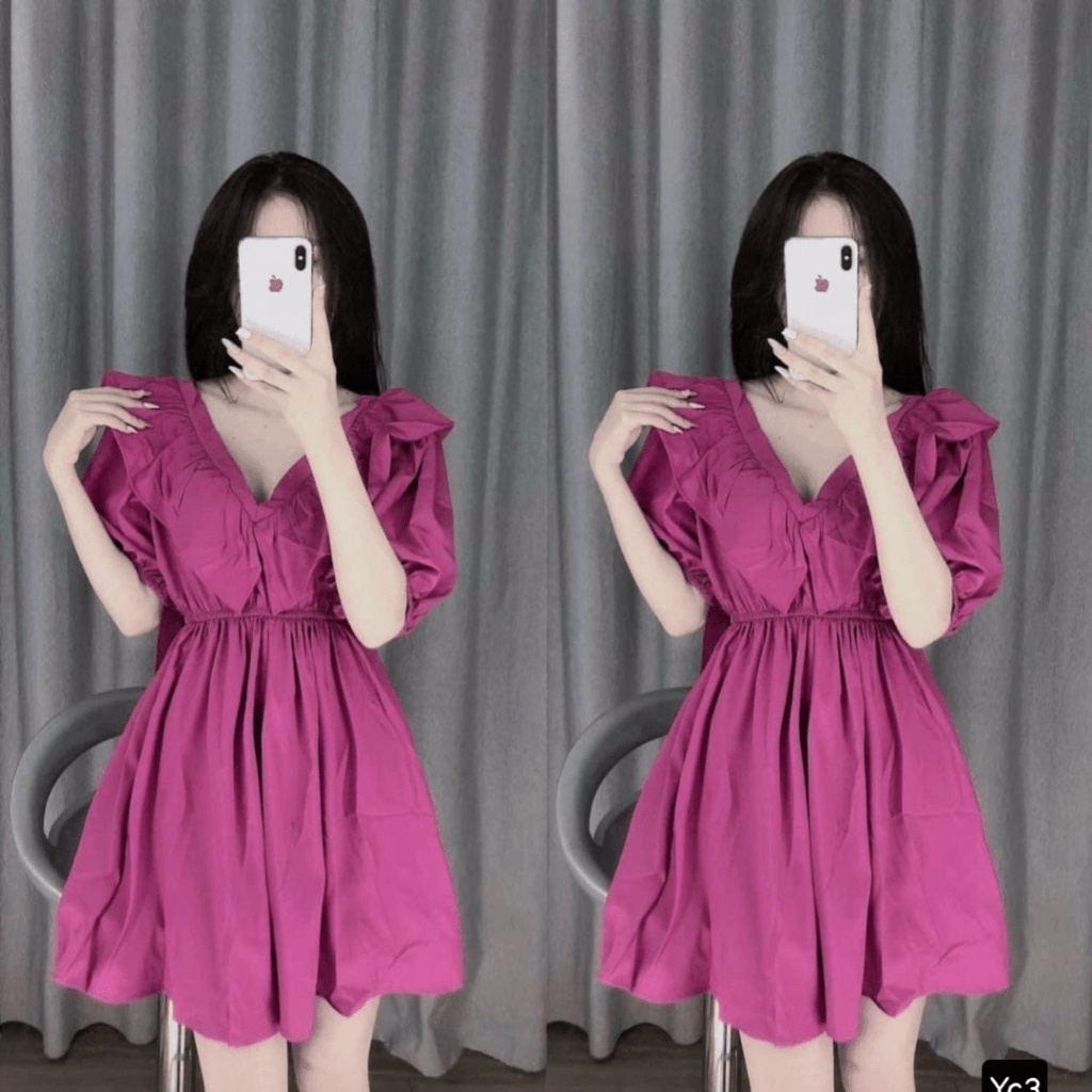 (Free ship) Xả Lỗ Mẫu Mới Ra Kho -- Đầm Đũi Cổ V Hốt Nhanh Kẻo Hết UP VLTN Shop