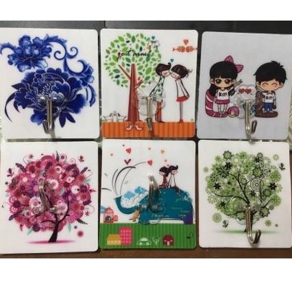 Sỉ 10 Móc Dán Tường 3D ( Họa Tiết Ngẫu Nhiên)