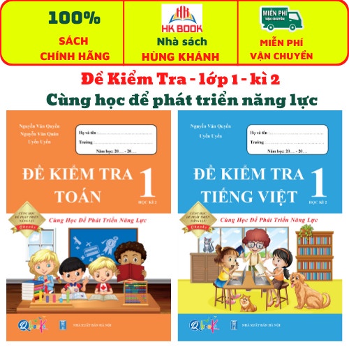 Sách - Combo Đề Kiểm Tra Toán và Tiếng Việt lớp 1 học kỳ 2 (Cùng học để phát triển năng lực) - 2 cuốn