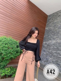 Bigsize Áo xếp li rút dây A42