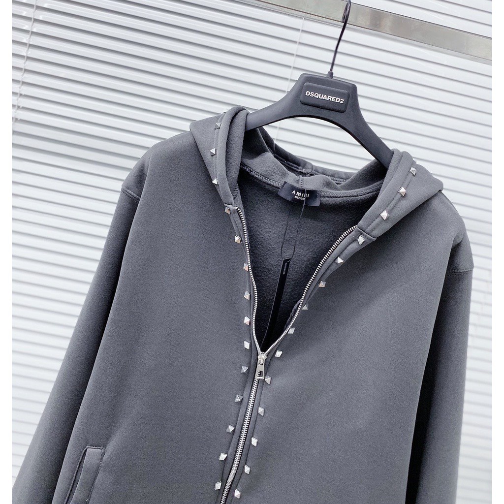 Áo Khoác Hoodie Đính Đá Khóa Kéo Form Rộng  , Áo Nỉ Bông Mũ 2 Lớp Cao Cấp Unisex Nam Nữ