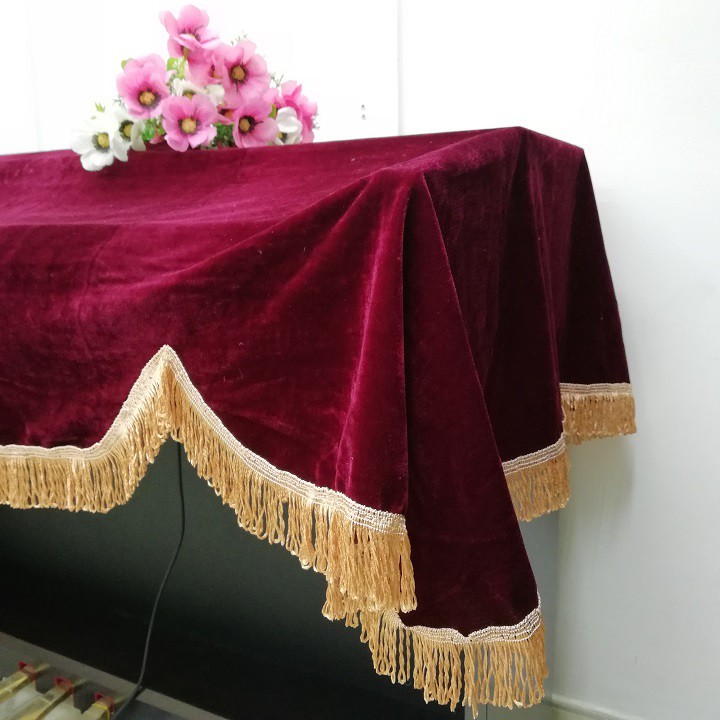Khăn phủ đàn Piano điện nhung đỏ