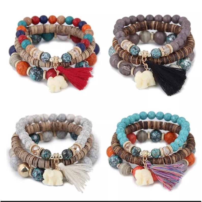 Vòng tay đeo Handmade phối gỗ