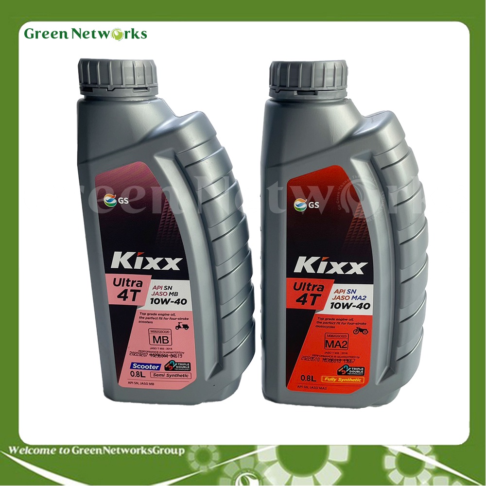 Dầu nhớt Kixx 10W40 MB cho xe tay ga Ultra 4T Nhớt tổng hợp cao cấp 800,1000ml Chính Hãng - GreenNerWorks