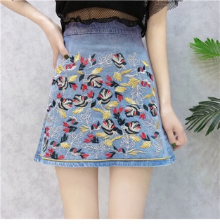 Set áo lưới + chân vây jean ( HOA THÊU )