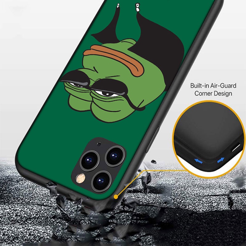 Ốp điện thoại silicon mềm in hình ếch pepe thích hợp cho iPhone 5 5S 6 6S 7 8 11 Pro Max Plus SE XR DX94