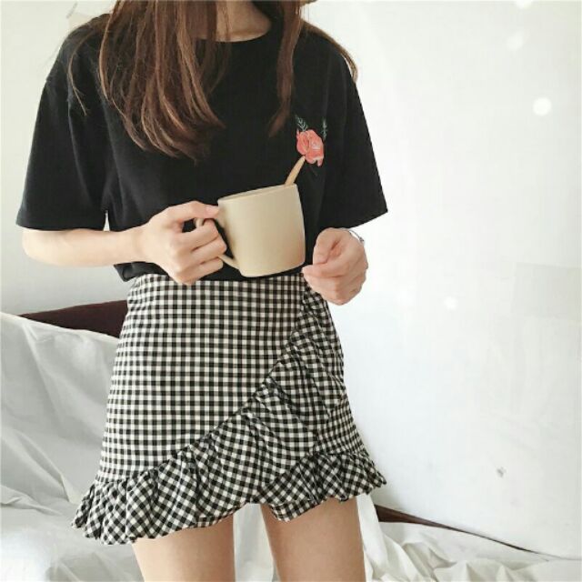 Váy quấn caro