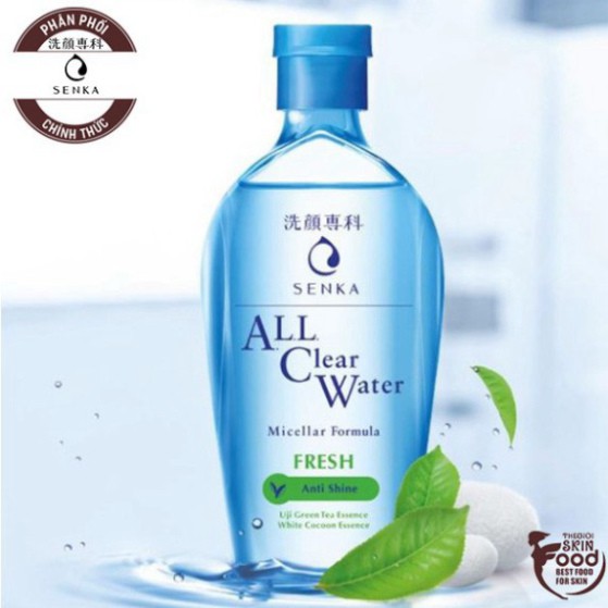 Nước Tẩy Trang Kiềm Dầu,Ngăn Ngừa Mụn Trà Xanh Senka All Clear Water Micellar Formula E2