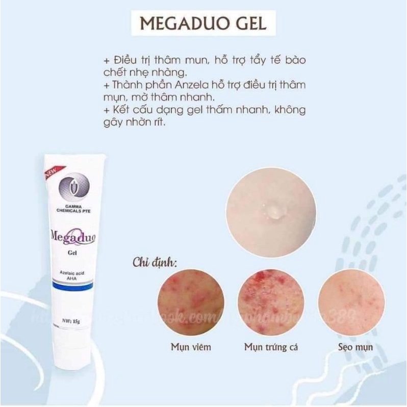 MEGADUO Gel 15g - Bản Thường AHA và Plus Retinal 1.0  - Gel dưỡng giảm mun, vết thâm