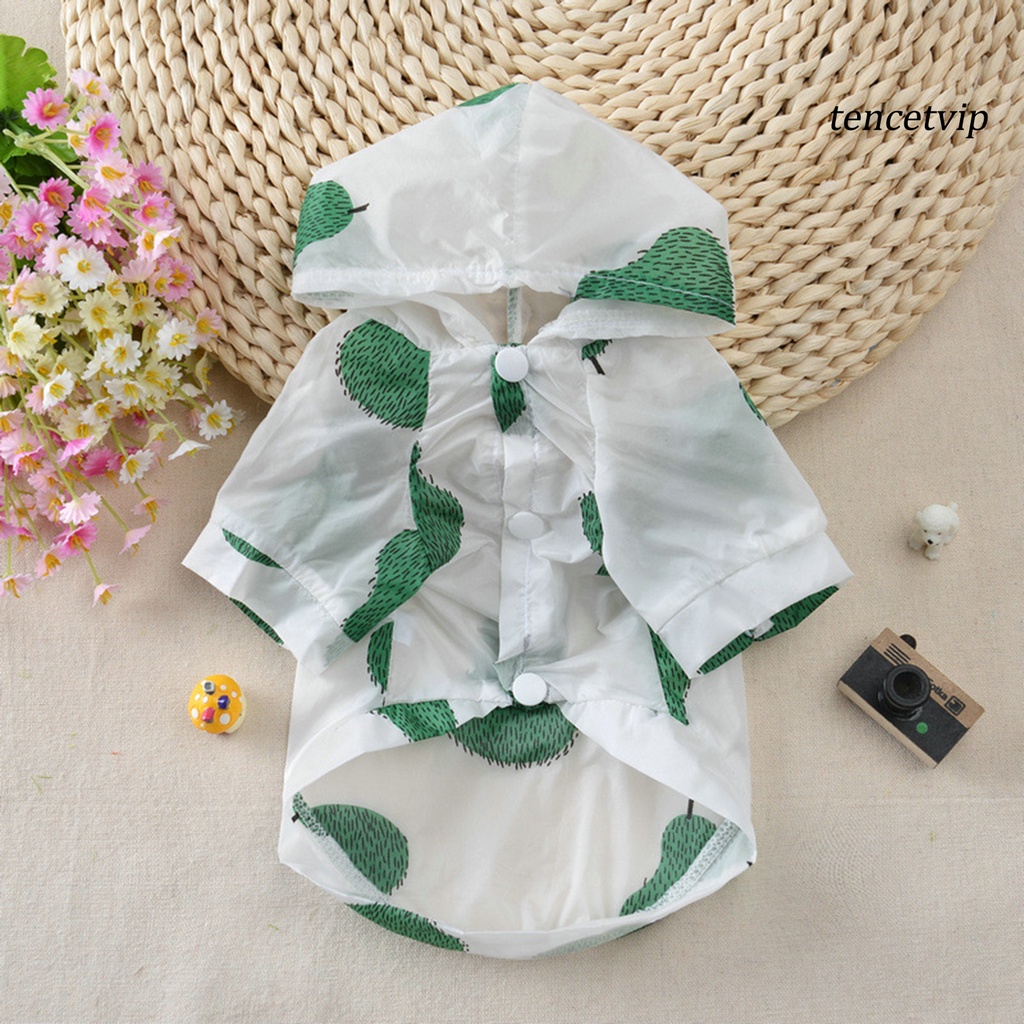 Áo khoác chống nắng có mũ trùm in họa tiết thời trang mùa hè cho thú cưng