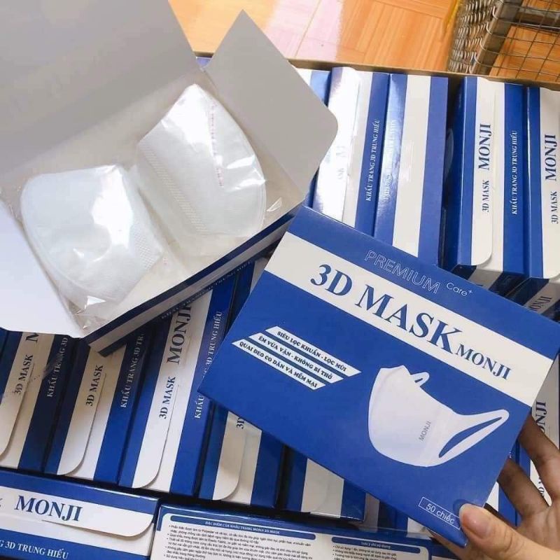 KHẨU TRANG 3D MONJI - HOÀNG LINH HỘP 50 CÁI