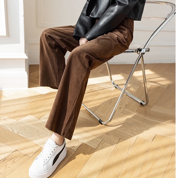 Quần Nhung Nữ Lưng Cao, Quần Ống Rộng Nữ Cạp Cao Khóa Kéo Trước Lưng Thun Sau Chất Vải Nhung Tăm Phong Cách Ulzzang Siêu | BigBuy360 - bigbuy360.vn