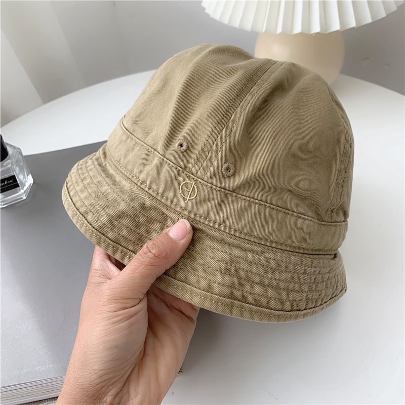 Nón tai bèo vành ngắn bằng cotton nguyên chất màu trơn phong cách Harajuku Nhật Bản cho nam nữ