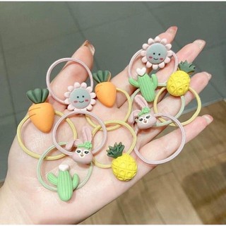 Set 10 chun cột tóc nhiều hình cho bé nk032