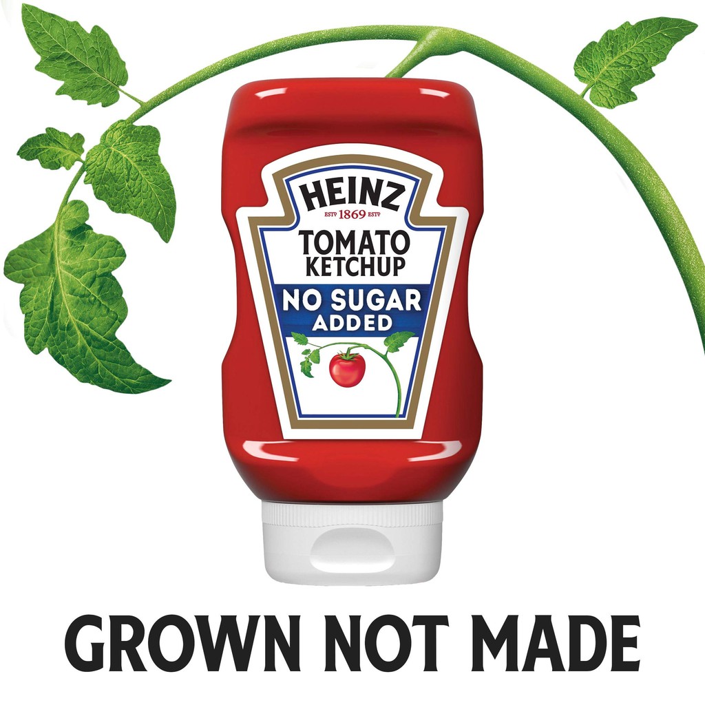 Tương cà không đường úp ngược Tomato Heinz no added sugar 13oz 369g