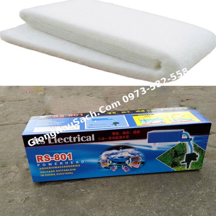 (TẶNG BÔNG LỌC NƯỚC) Máy lọc nước bể cá cảnh 3 Trong 1  Bơm, Lọc, Sủi  Electrical RS801 Công Suất 12W
