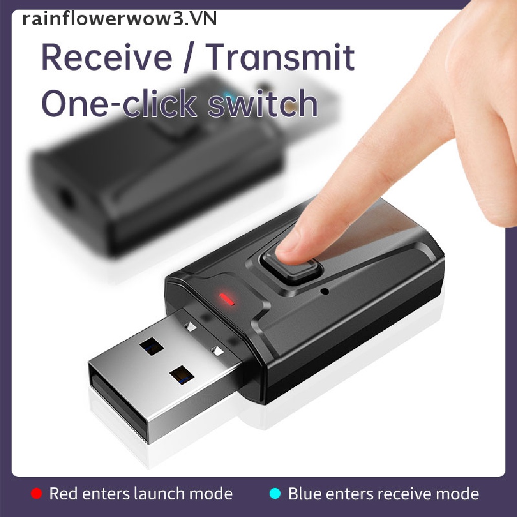 Usb nhận tín hiệu Bluetooth 5.0 mini với giắc cắm 3.5mm AUX dành cho TV/ PC