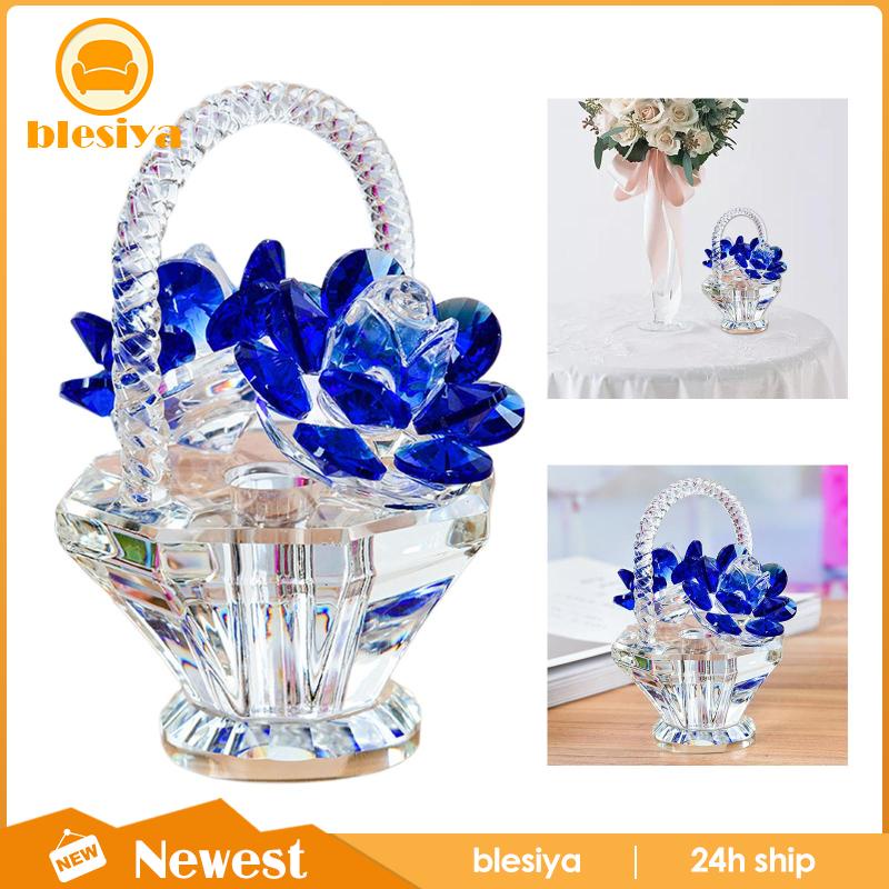 Giỏ Hoa Pha Lê Điêu Khắc Trang Trí Phòng Ngủ