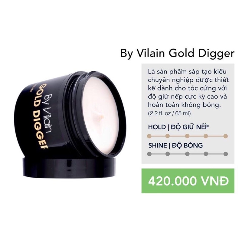 By Vilain Gold Digger - 65gr sáp vuốt tóc Đan Mạch + lược trifecta