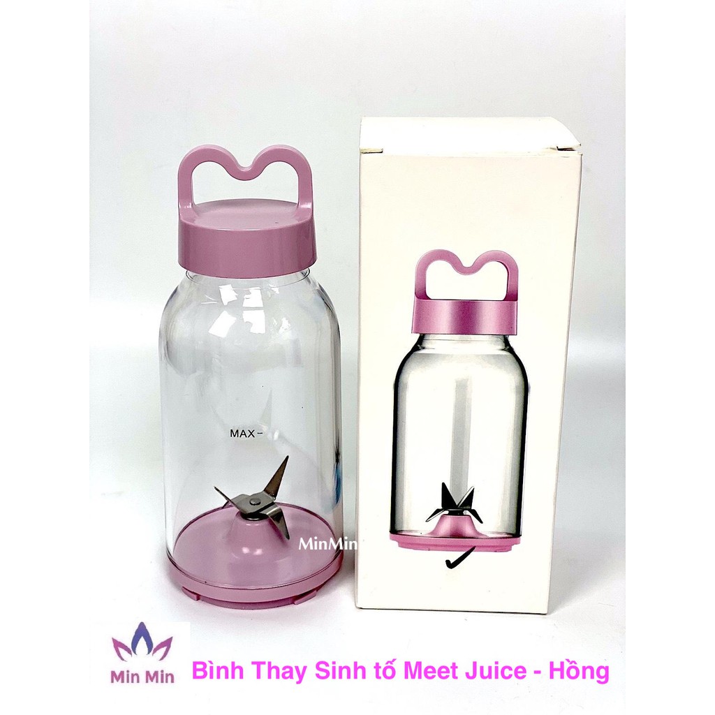 [KHÔNG KÈM CỐI XAY] Bình Thay Thế Máy Xay Sinh Tố  Đa Năng Cầm Tay Meet Juice cao cấp chống va đập, xay siêu mạnh, nhanh