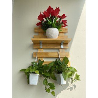 COMBO 1 bộ khung gỗ trang trí ban công, decor cây cảnh chung cư gỗ thông tự nhiên hai kích thước.