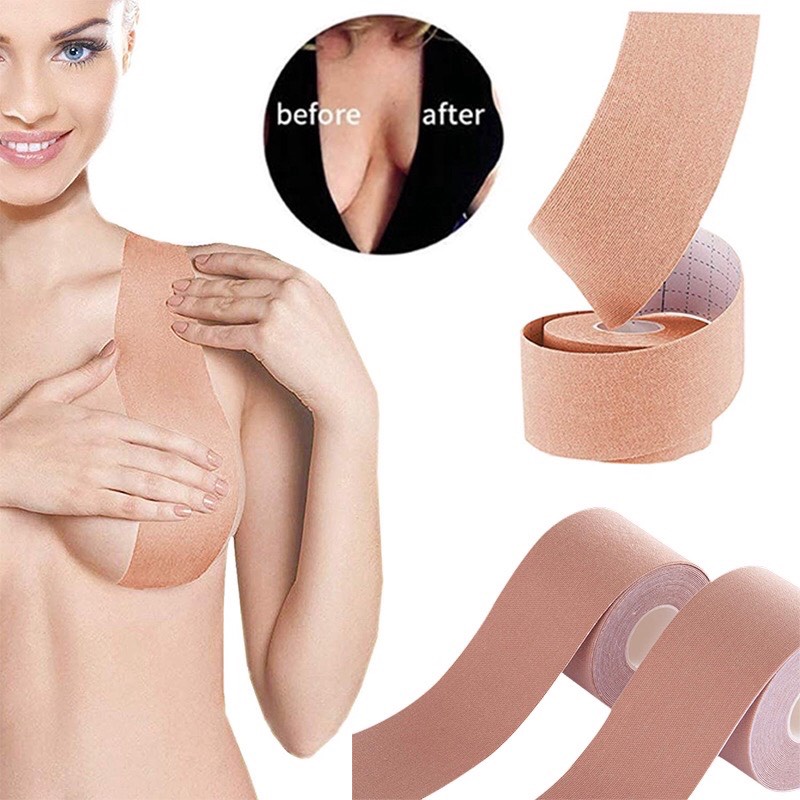 #Dán Ngực, Cuộn Băng Dán Nâng Ngực Tự Dính Tiện Lợi Cho Vòng 1 Sexy (Rộng 5Cm, Dài 5M)