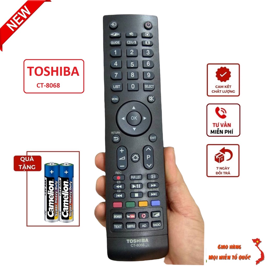 Điều khiển tivi toshiba smart CT-8068 - Hàng mới  49L5650 55L5650 55U9650