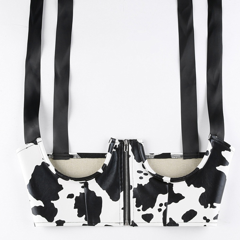 Áo Croptop Sát Nách Phối Dây Ruy Băng Quyến Rũ Cho Nữ