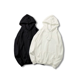 Áo Hoodie Nữ form rộng có mũ trắng đen chất dày kiểu dáng hàn quốc HD101