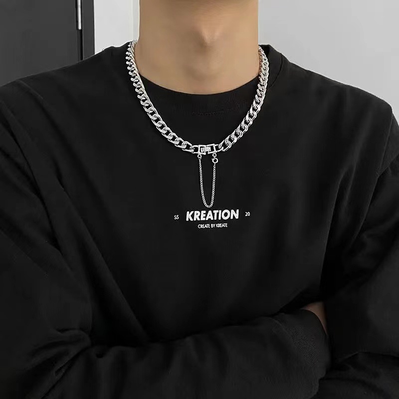 Dây Chuyền Kim Loại Đơn Giản Phong Cách Hip Hop Cá Tính Thời Trang Cho Nam