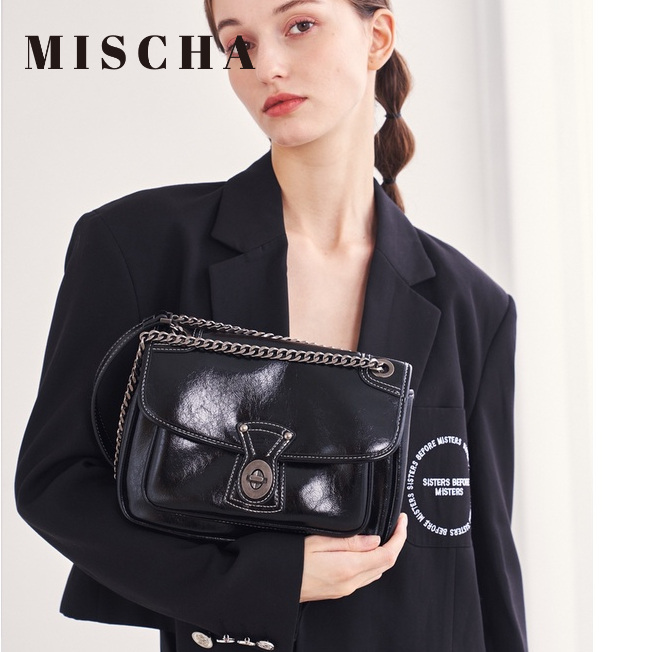 MISCHA Túi Đeo Vai Sức Chứa Lớn Hình Vuông Phong Cách retro Thời Trang