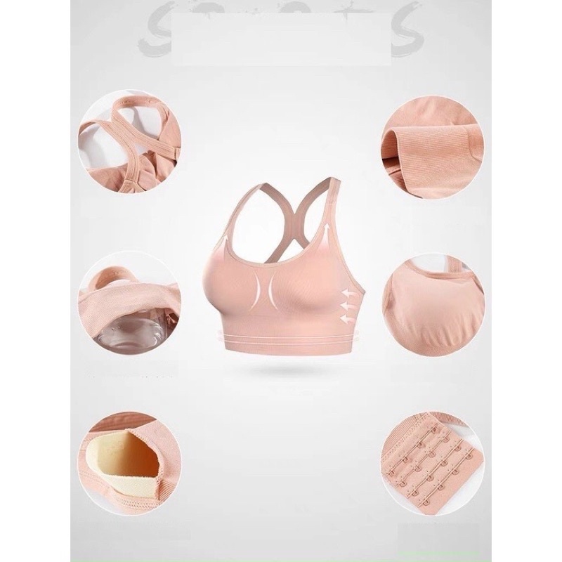 Áo bra tập gym, yoga 3 móc cài sau Ms899