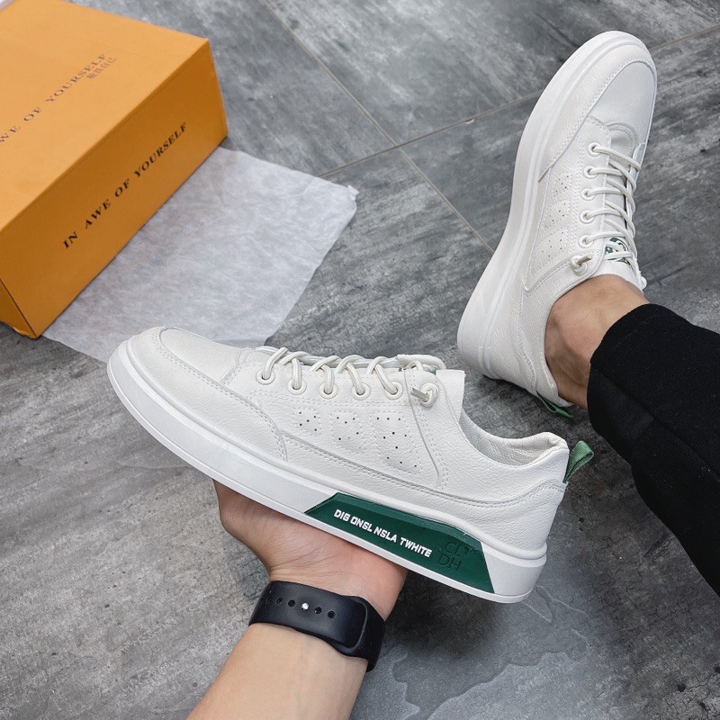 [NewColection] Giày thể thao nam, giày sneakers nam da mềm đế xanh Twhite L760 | BigBuy360 - bigbuy360.vn