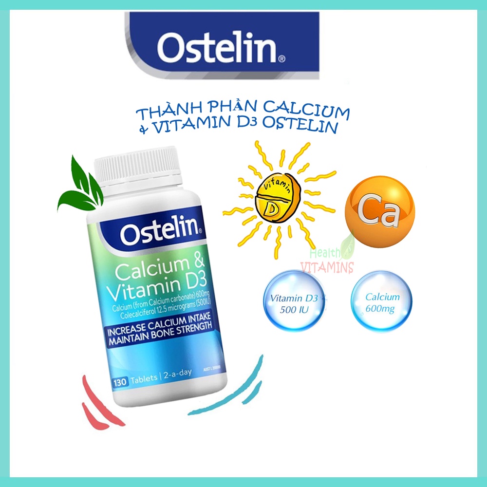 Canxi Bầu Ostelin - Ostelin Canxi và Vitamin D3 cho bà bầu 130 viên