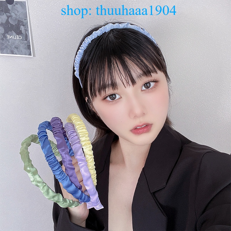 Bờm cài tóc vải nhún, băng đô nhún Phong cách Hàn Quốc