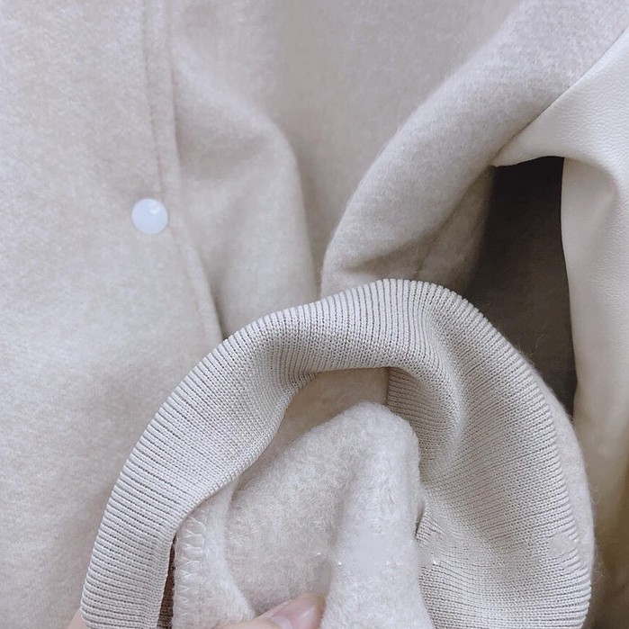 Áo Khoác Bomber Nam Nữ, Áo Khoác Dạ Phối Tay Da Freesize Form Rộng Unisex
